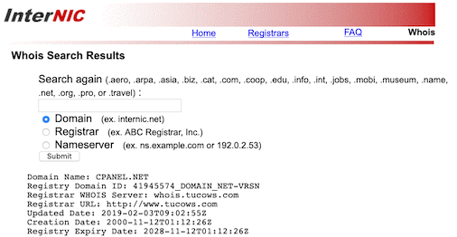 Find who is the registrar of a domain  Where is your domain registered ? 