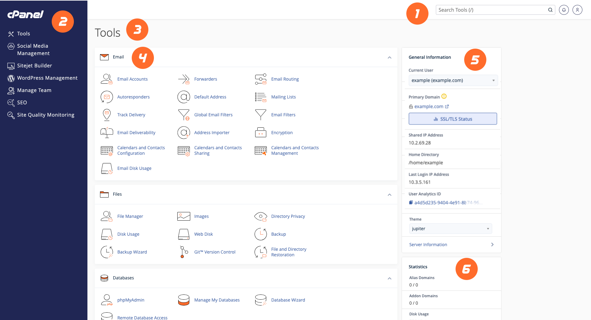 cPanel Tools interface