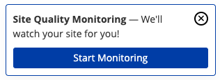 Site Quality Monitoring banner